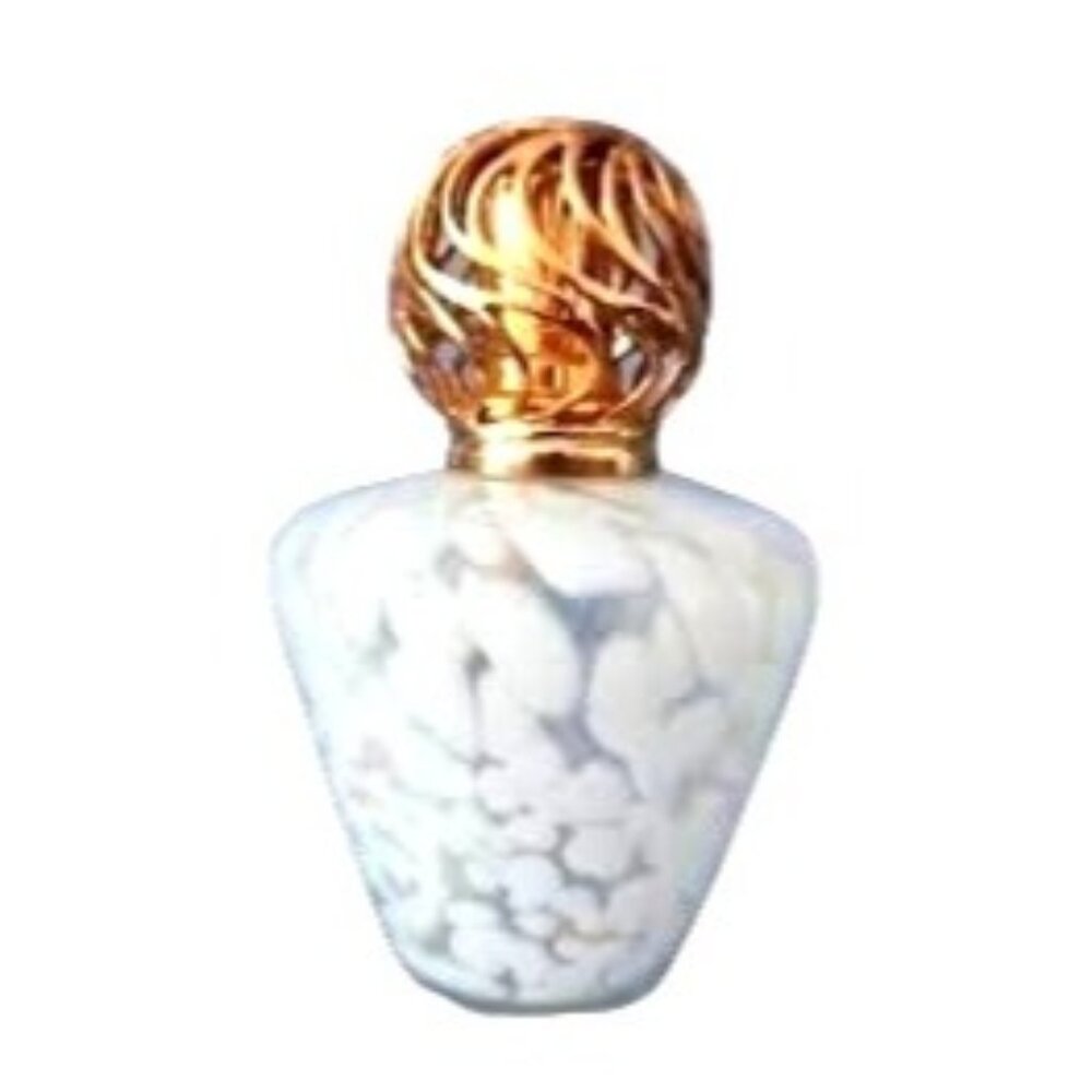 Hand Blown Art Glass White Splatter Essential Oil Diffuser Burner 6 1/2 inches